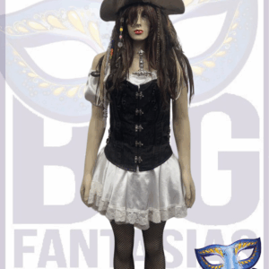 PIRATA COM CORPETE  BRANCA E PRETA